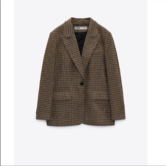 zara wool blazer with elbow patch - Picture 2 of 6
